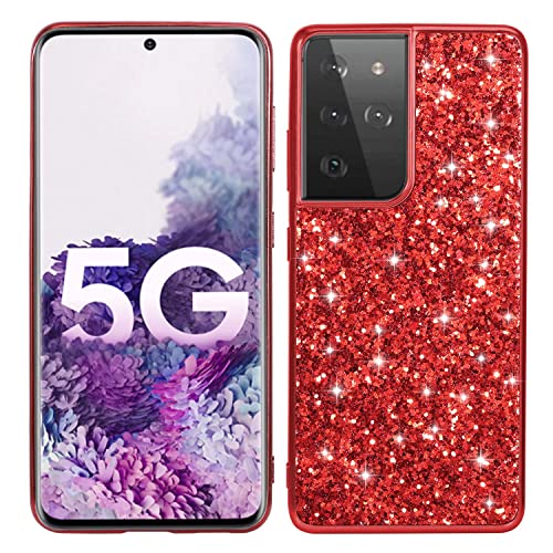 Didan Nadoli Glitzer Hülle für Samsung Galaxy S23 Ultra Rot Glänzend Funkelnd Bling Galvanisier Rahmen Ultradünne Stoßfest Rückseite Tasche Handyhülle Schutzhülle Didan Nadoli Glitzer Hülle für Samsung Galaxy S23 Ultra Rot Glänzend Funkelnd Bling Galvanisier Rahmen Ultradünne Stoßfest Rückseite Tasche Handyhülle Schutzhülle von Didan