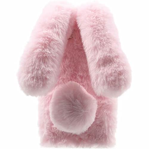 Nadoli Hase Pelz Hülle für Samsung Galaxy A04S,3D Kaninchen Ohr Case Warme Flauschige Plüsch Schutzhülle Handy Schale Tasche Soft Haut,Rosa von Didan