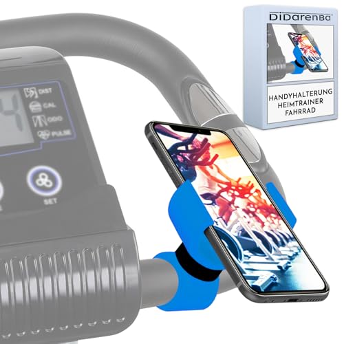 Handyhalterung Heimtrainer Fahrrad fahrradtrainer Indoor Cycling Bike fitnessbike universal geeignet für Smartphones bis zu 7,6" Blau von Didarenba