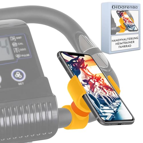 Handyhalterung Heimtrainer Fahrrad fahrradtrainer Indoor Cycling Bike fitnessbike universal geeignet für Smartphones bis zu 7,6" Gelb von Didarenba
