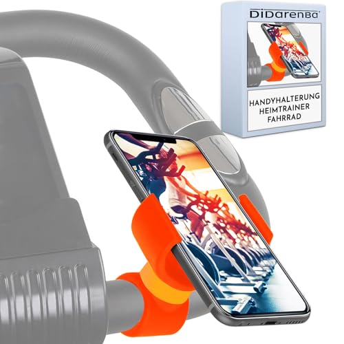 Handyhalterung Heimtrainer Fahrrad fahrradtrainer Indoor Cycling Bike fitnessbike universal geeignet für Smartphones bis zu 7,6" Orange von Didarenba