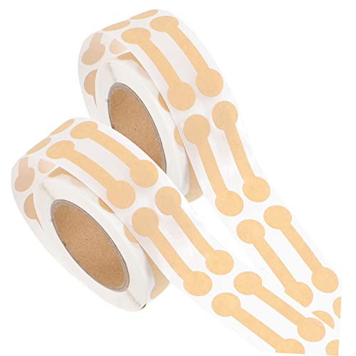 Didiseaon 2 Rollen Geschenkanhänger-Aufkleber Etiketten Manipulationsband klein Folienaufkleber Paket manipulationssicheres Etikett Siegel Aufkleber Kraftpapier Light Brown von Didiseaon