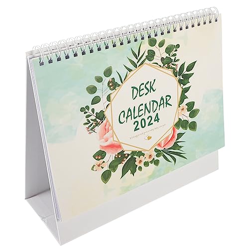 Didiseaon Tischkalender 2024 Stand-Flip-Kalender Tisch-Monatskalender Drahtbindung Tagesplaner Zeitplankalender Für Zuhause Büro Mondneujahrsgeschenke von Didiseaon