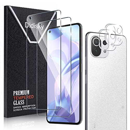 Didisky 2+2 Stück Schutzfolie Kompatibel mit Xiaomi-Mi11lite,2 Stück Displayschutzfolie und 2 Stück Kameraschutzfolie,9H Hartglas, High Definition Schutzfolie Didisky 2+2 Stück Schutzfolie Kompatibel mit Xiaomi-Mi11lite,2 Stück Displayschutzfolie und 2 Stück Kameraschutzfolie,9H Hartglas, High Definition Schutzfolie von Didisky
