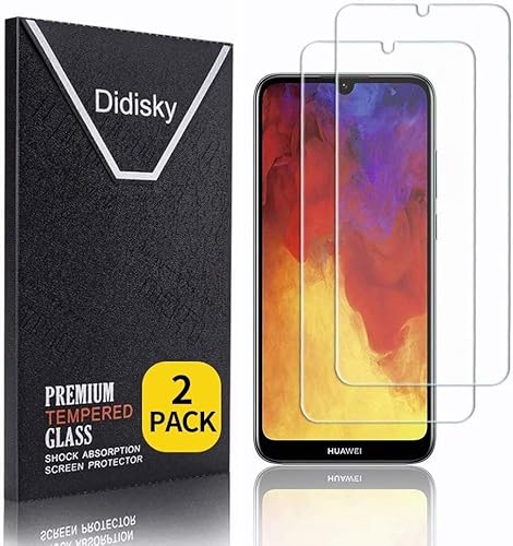 Didisky [2 Stück] Schutzfolie Kompatibel mit Huawei P Smart 2019/2020,Honor 8A, Y6 PRO 2019 / Y6 2019,9H Hartglas, Keine Blasen, High Definition Schutzfolie von Didisky