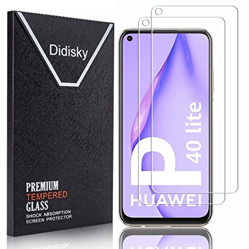 Didisky [2 Stück Schutzfolie Kompatibel mit Huawei P40 Lite (4G), 9H Hartglas, Keine Blasen, High Definition Schutzfolie, Einfach anzuwenden, Fall-freundlich von Didisky