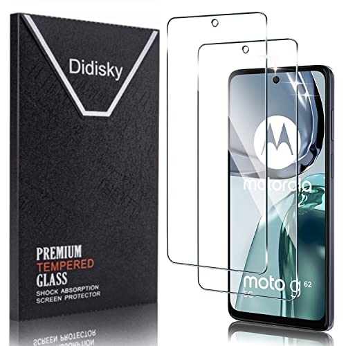 Didisky 2 Stück Schutzfolie Kompatibel mit Motorola Moto G62 5G,9H Hartglas, Keine Blasen, High Definition Schutzfolie, Einfach anzuwenden von Didisky