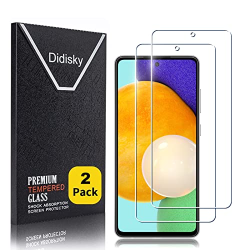 Didisky [2 Stück Schutzfolie Kompatibel mit Samsung Galaxy A52,9H Hartglas, Keine Blasen, High Definition Schutzfolie, Einfach anzuwenden, Fall-freundlich von Didisky