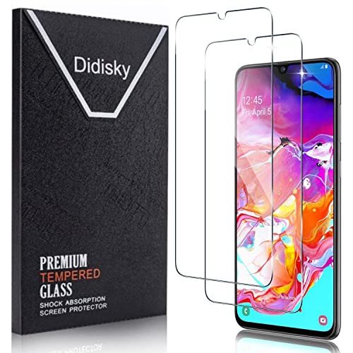 Didisky 2 Stück Schutzfolie Kompatibel mit Samsung Galaxy A70,Entsperren von Fingerabdrücken,9H Hartglas, Keine Blasen, High Definition Schutzfolie, Einfach anzuwenden, Fall-freundlich von Didisky