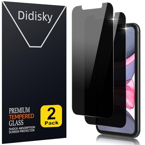 Didisky 2 Stück Sichtschutz Displayschutzfolie Kompatibel mit iPhone 11 Zoll,iPhone XR 6,1", Anti-Spy Glas Schutzfolie, Einfach anzuwenden, 9H Hartglas, Keine Blasen Didisky 2 Stück Sichtschutz Displayschutzfolie Kompatibel mit iPhone 11 Zoll,iPhone XR 6,1", Anti-Spy Glas Schutzfolie, Einfach anzuwenden, 9H Hartglas, Keine Blasen von Didisky