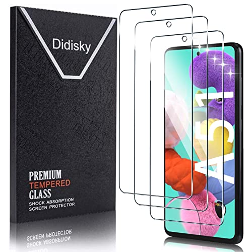 Didisky 3 Stück Schutzfolie Kompatibel mit Samsung Galaxy A51, 9H Hartglas, Keine Blasen, High Definition Schutzfolie, Einfach anzuwenden, Fall-freundlich von Didisky