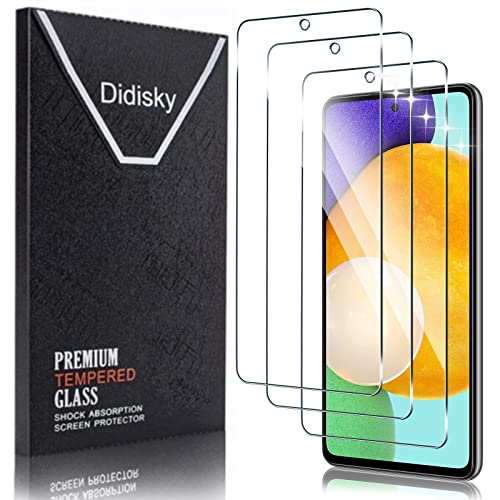 Didisky 3 Stück Schutzfolie Kompatibel mit Samsung Galaxy A52 4G, A52 5G, A52S 5G, 9H Hartglas, Keine Blasen, High Definition Schutzfolie, Einfach anzuwenden, Fall-freundlich von Didisky