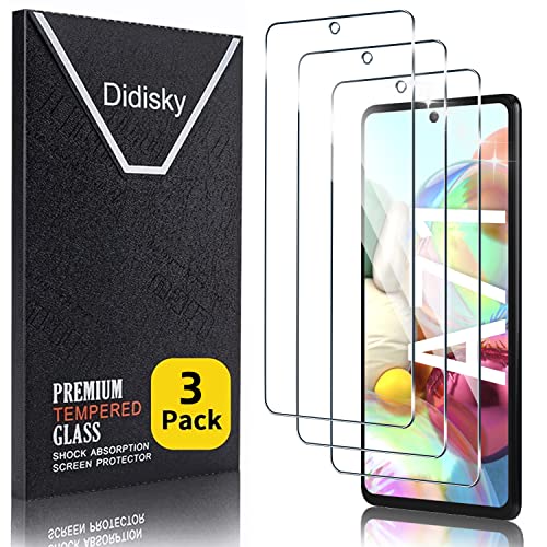 Didisky 3 Stück Schutzfolie Kompatibel mit Samsung Galaxy A71, 9H Hartglas, Keine Blasen, High Definition Schutzfolie, Einfach anzuwenden, Fall-freundlich von Didisky
