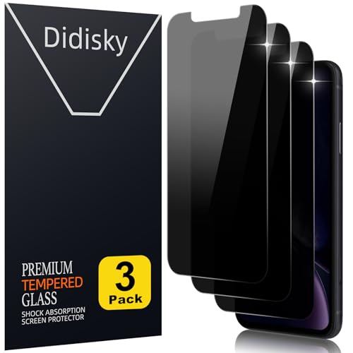 Didisky 3 Stück Sichtschutz Displayschutzfolie Kompatibel mit iPhone 11 / XR 6.1 Zoll, Anti-Spy Glas Schutzfolie, Einfach anzuwenden, 9H Hartglas, Keine Blasen von Didisky