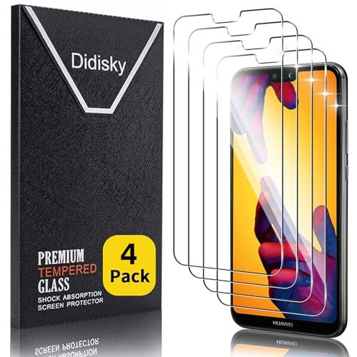 Didisky [4 Stück] Schutzfolie Kompatibel mit Huawei P20 Lite, 9H Hartglas, Keine Blasen, High Definition Schutzfolie, Einfach anzuwenden, Fall-freundlich von Didisky