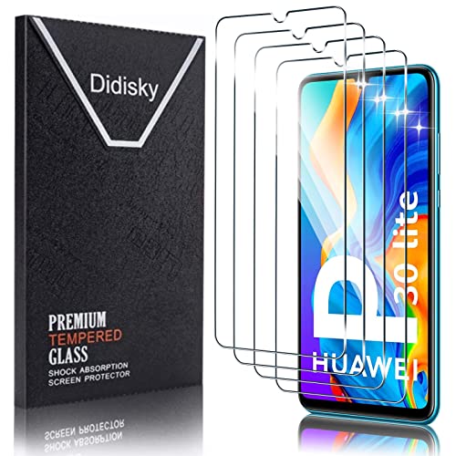 Didisky [4 Stück Schutzfolie Kompatibel mit Huawei P30 lite / P30 Lite New Edition,9H Hartglas, Keine Blasen, High Definition Schutzfolie, Einfach anzuwenden, Fall-freundlich von Didisky