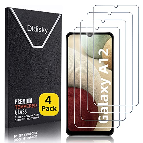 Didisky [4 Stück Schutzfolie Kompatibel mit Samsung Galaxy A12 / A13 4G / A13 5G,9H Hartglas, Keine Blasen, High Definition Schutzfolie, Einfach anzuwenden, Fall-freundlich von Didisky