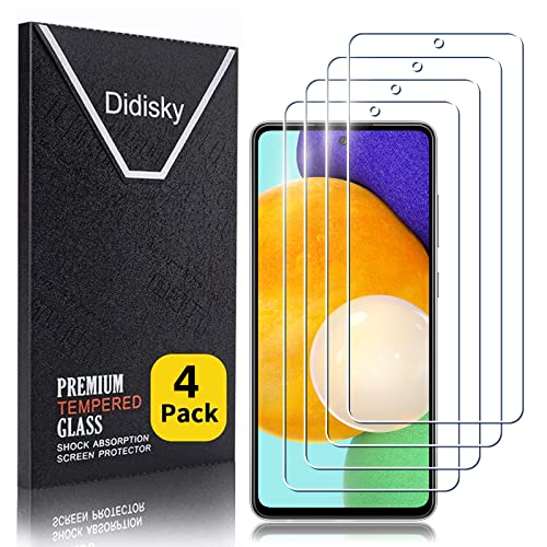 Didisky [4 Stück Schutzfolie Kompatibel mit Samsung Galaxy A52 / A52 5G / A52S 5G, 9H Hartglas, Keine Blasen, High Definition Schutzfolie, Einfach anzuwenden, Fall-freundlich von Didisky