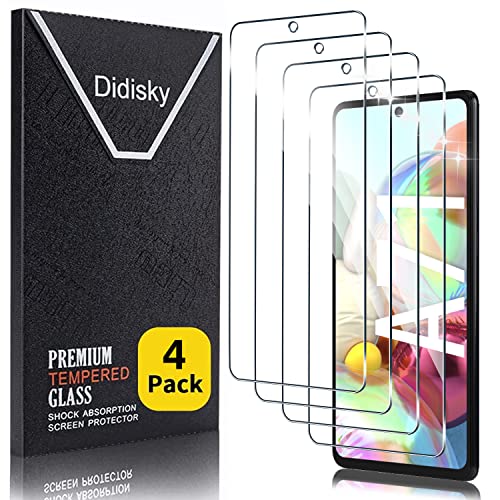 Didisky [4 Stück Schutzfolie Kompatibel mit Samsung Galaxy A71 4G / 5G,9H Hartglas, Keine Blasen, High Definition Schutzfolie, Einfach anzuwenden, Fall-freundlich von Didisky