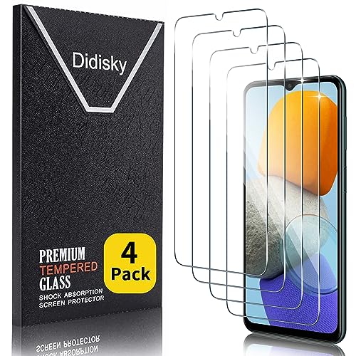 Didisky 4 Stück Schutzfolie Kompatibel mit Samsung Galaxy M13 4G, Galaxy M23 5G,Galaxy M13 5G, 9H Hartglas, Keine Blasen, High Definition Schutzfolie von Didisky