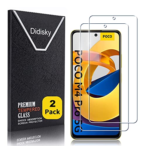 Didisky Displayschutzfolie aus gehärtetem Glas für Xiaomi Poco M4 PRO 5G, [2 Stück] Displayschutz [Weiche Berührung] Leicht zu reinigen von Didisky
