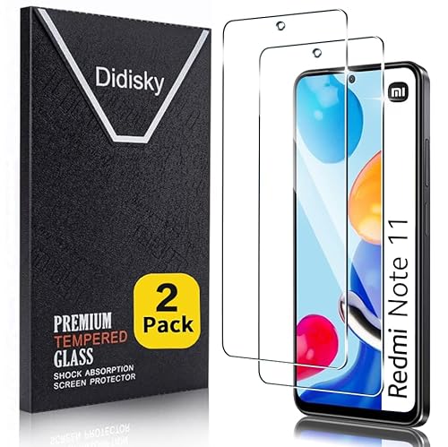 Didisky Displayschutzfolie aus gehärtetem Glas für Xiaomi Redmi Note11 / Note 11S, [2 Stück] Soft Touch, leicht zu reinigen, transparent von Didisky