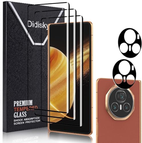Didisky Displayschutzfolie für Honor Magic V3, 3 Stück, 9H Panzerglasfolie mit 2 Stück Kameraobjektivschutz, 3D gebogene volle Abdeckung, kratzfest, HD klar Didisky Displayschutzfolie für Honor Magic V3, 3 Stück, 9H Panzerglasfolie mit 2 Stück Kameraobjektivschutz, 3D gebogene volle Abdeckung, kratzfest, HD klar von Didisky
