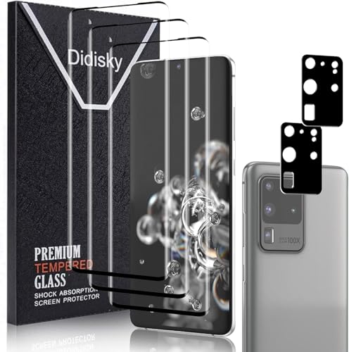 Didisky Displayschutzfolie für Samsung Galaxy S20 Ultra,3 Pack Panzerglasfolie mit 2 Pack Kameraobjektivschutz, 3D Vollständige Abdeckung, Kratzfest, 9H Härte, Keine Blasen, Einfach zu Bedienen Didisky Displayschutzfolie für Samsung Galaxy S20 Ultra,3 Pack Panzerglasfolie mit 2 Pack Kameraobjektivschutz, 3D Vollständige Abdeckung, Kratzfest, 9H Härte, Keine Blasen, Einfach zu Bedienen von Didisky