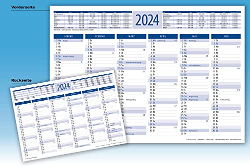 2024 Tischkalender Tafelkalender DIN A4 (blau) von Die Kalenderversender