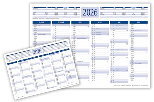 Tafelkalender 2026 (3 Stück in blau) von Die Kalenderversender
