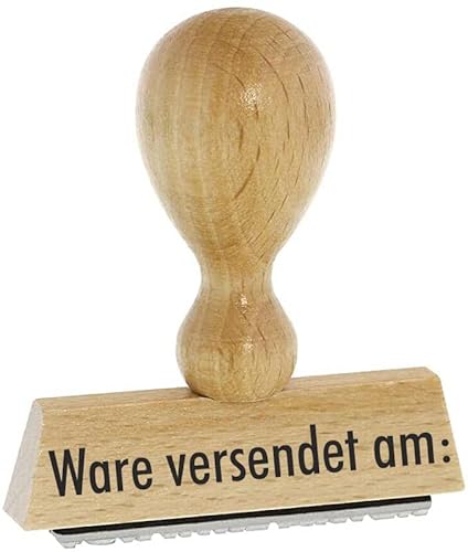 Die Stempel GmbH – “Ware versendet am” Buchenholzstempel – Lagertextstempel zur Kennzeichnung von Rechnungen und anderen Dokumenten – präziser Textstempel ideal für Buchhaltung & Co von Die Stempel GmbH