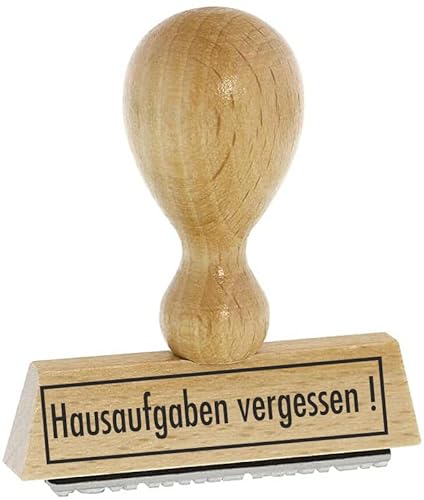 Sprüche-Stempel/Holzstempel Hausaufgaben vergessen vom Kaufhaus2010 von Die Stempel GmbH