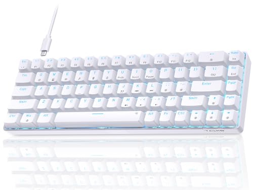 Dierya×TMKB T68se Gaming Mechanische Tastatur,60% Prozent Tastatur mit Blue Clicky Switch,Ultra-Compact Mini 68 Tasten Anti-Ghosting,Typ-C-Datenkabel,US Layout für PC Windows Gamer Typist von Dierya