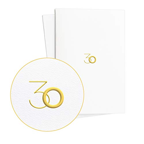 2er Set Geburtstagskarten 30 Edel mit Goldfolienprägung, Glückwunschkarte oder Geschenkidee zu Jubiläum oder Jahrestag, E08 von Diese-Klappkarten