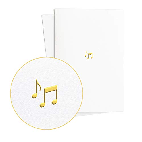 2er Set Gutscheinkarten, Geschenkgutschein Musik mit goldgeprägten Noten auf hochwertig strukturiertem Papier|Grußkarte, Glückwunschkarte für viele Anlässe, E34 von Diese-Klappkarten