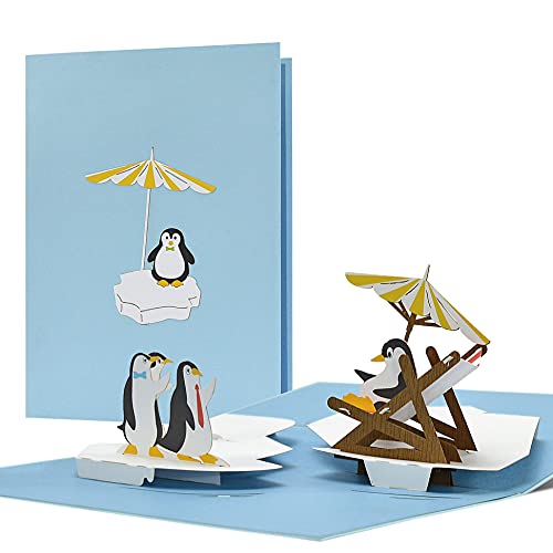 Abschiedskarte Abschiedsgeschenk Kollegen Jobwechsel Rente, Mutterschutz etc. Pop Up Pinguin | Karte Abschied für Kollegen | Karte Ruhestand 'Pinguine', C24 von Diese-Klappkarten