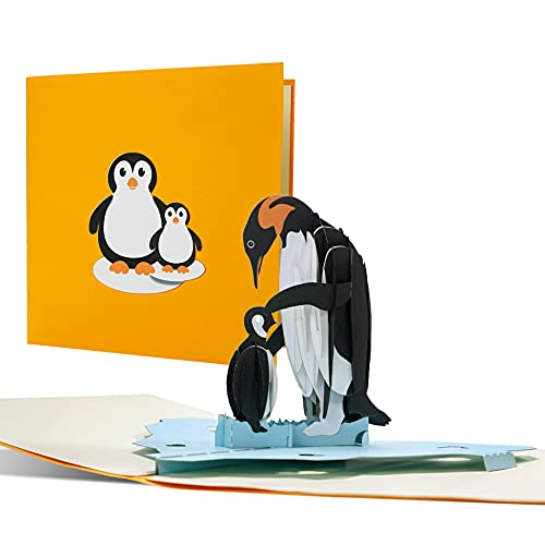 Abschiedskarte zum Mutterschutz für die Kollegin | 3D Pop Up Karte Babypause, Abschied in die Elternzeit, Motiv Pinguine | Glückwunschkarte Geburt, C25AMZ von Diese-Klappkarten
