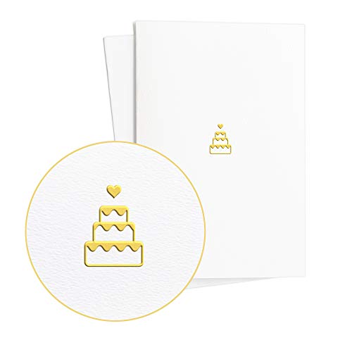 Diese-Klappkarten 2er Set Glückwunschkarten Edel zur Hochzeit oder Jahrestag mit in Gold geprägter Hochzeitstorte auf strukturiertem Papier, Hochzeitskarte, Wedding Card Neutral, E18 Diese-Klappkarten 2er Set Glückwunschkarten Edel zur Hochzeit oder Jahrestag mit in Gold geprägter Hochzeitstorte auf strukturiertem Papier, Hochzeitskarte, Wedding Card Neutral, E18 von Diese-Klappkarten