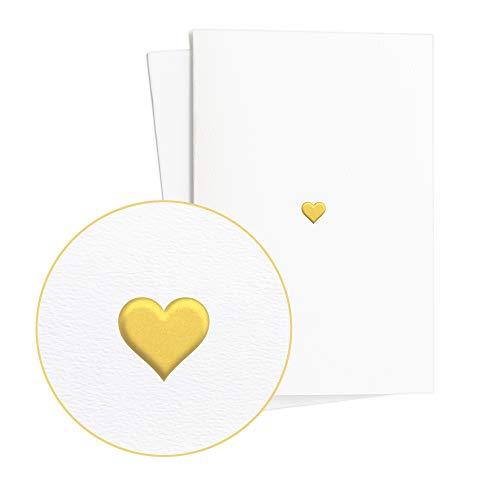 Diese-Klappkarten 2er Set Hochzeitskarten Edel mit Herz in Goldfolienprägung auf hcohwertigem Papier, Ausgefallene Glückwunschkarte zur Hochzeit, Verlobung oder zum Hochzeitstag, E14 von Diese-Klappkarten