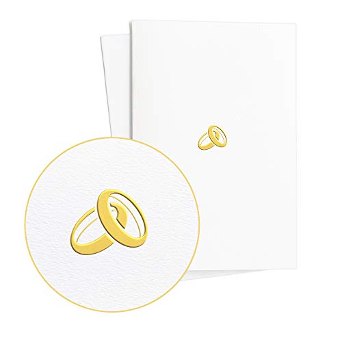Diese-Klappkarten Hochzeitskarten (2er Set) Ringe Elegant und Edel in Goldfolienprägung auf strukturiertem Papier, Glückwunschkarte Extravagant zur Hochzeit für das Brautpaar, E17 von Diese-Klappkarten