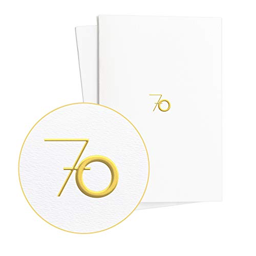 Geburtstagskarte 70 Edel (2er Set) und Hochwertig mit Goldfolienprägung auf strukturiertem Papier, Stilvolle Karte zum Geburtstag und Origineller Geschenkgutschein, E12 von Diese-Klappkarten