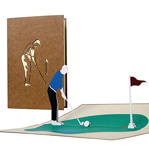 H15 Golf Grußkarte, 3D Geburtstagskarte für Golfer, Golf Geschenk für Männer, Pop Up Golf Karte zum Ruhestand, Rente Geldgeschenk, Golf Gutschein, Gutschein für den Golfurlaub von Diese-Klappkarten