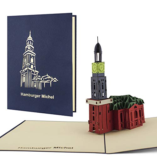 Hamburger Michel als Pop-Up-Karte, Ausflug, Wochenende, Reisegutschein, Souvenir perfekt zum verschenken als Gutschein für eine Reise nach Hamburg A05 von Diese-Klappkarten