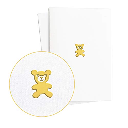 Liebevolle Geburtstagskarten (2er Set) in Edler Optik mit Teddy in Goldprägung auf tollem Papier, Karte zum Geburtstag oder anderen Exklusiven Anlässen, E06 von Diese-Klappkarten