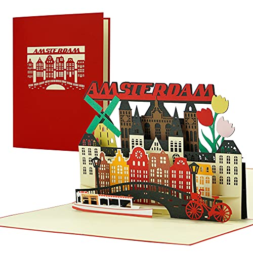 Reisegutschein nach Amsterdam |3D Pop Up Karte als Gutschein, Einladung für einen Urlaub, eine Reise nach Holland | Schöne Geschenkidee und Geschenk, A144AMZ von Diese-Klappkarten