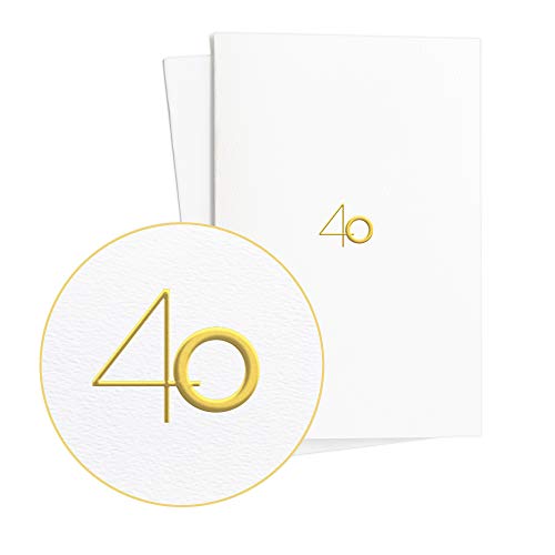Zwei Geburtstagskarten 40 Stilvoll mit Goldfolienprägung auf strukturiertem Papier, Edle Karte zum Geburtstag oder Geschenkidee zum Jubiläum oder Hochzeitstag, E09 von Diese-Klappkarten
