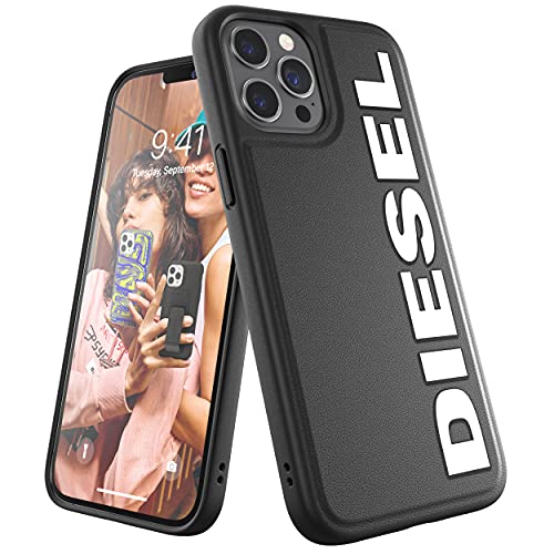 Diesel 42493 Designed for iPhone 12 Pro Max 6.7 Case, Moulded Core, Shockproof, Drop Tested Protective Cover with Raised Edges, Black/White von Diesel