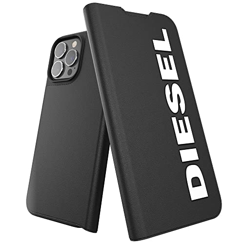 Diesel iPhone 13 Pro Max Hülle | Booklet Hülle | Stoßfest | Fallgetestete Schutzhülle mit erhöhten Kanten | Schwarz/Weiß von Diesel