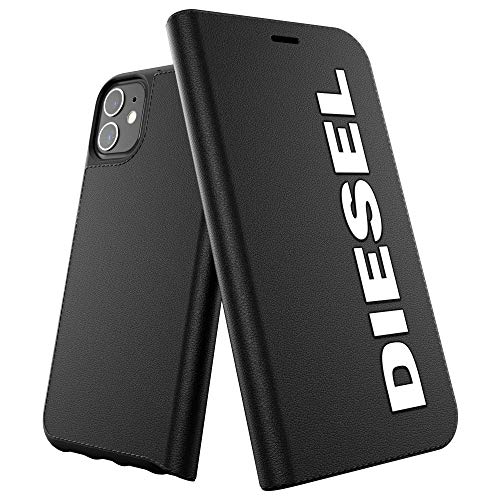 Diesel Handyhülle Designed für iPhone 11 Hülle, Booklet Hülle mit Innentasche, stoßfest, falltestgeprüfte Schutzhülle mit erhöhtem Rand, Schwarz/Weiß von Diesel