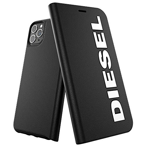 Diesel Handyhülle Designed für iPhone 11 Pro Max Hülle, Booklet Hülle mit Innentasche, stoßfest, falltestgeprüfte Schutzhülle mit erhöhtem Rand, Schwarz/Weiß von Diesel